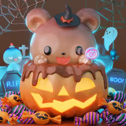 CNPcakeEX #00018 Halloween2022-Leelee Brown Bear
