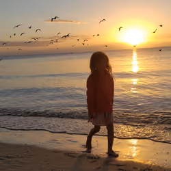 Ava and the sunset ...