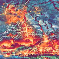 Life is a dance in the crater of a volcano - Nightpainting