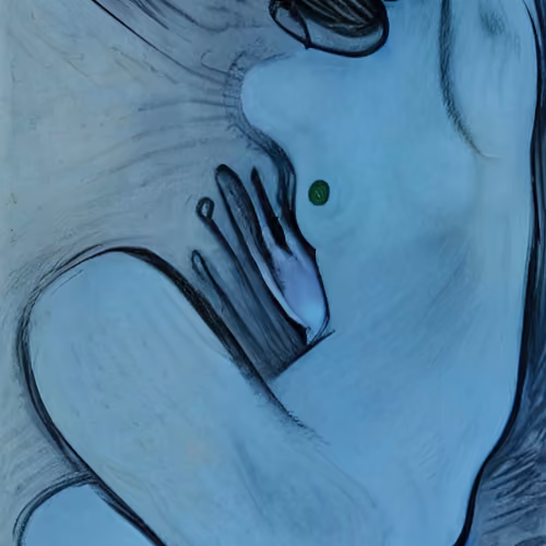 Naked Blue Woman