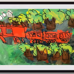 Red Train  Through The Forest (Enoch Wen, 6years old) 
