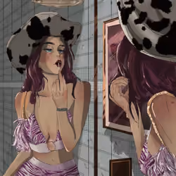Observe a Girl In The Mirror
