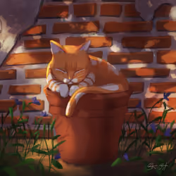 001 - plant pot cats