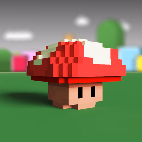 Red chubby poison mushroom