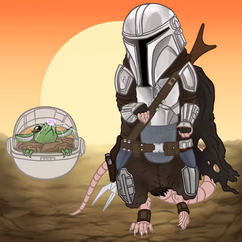 Lil Ratties - Series #7 - Rat Wars - The Ratdalorian and Lil Greenie