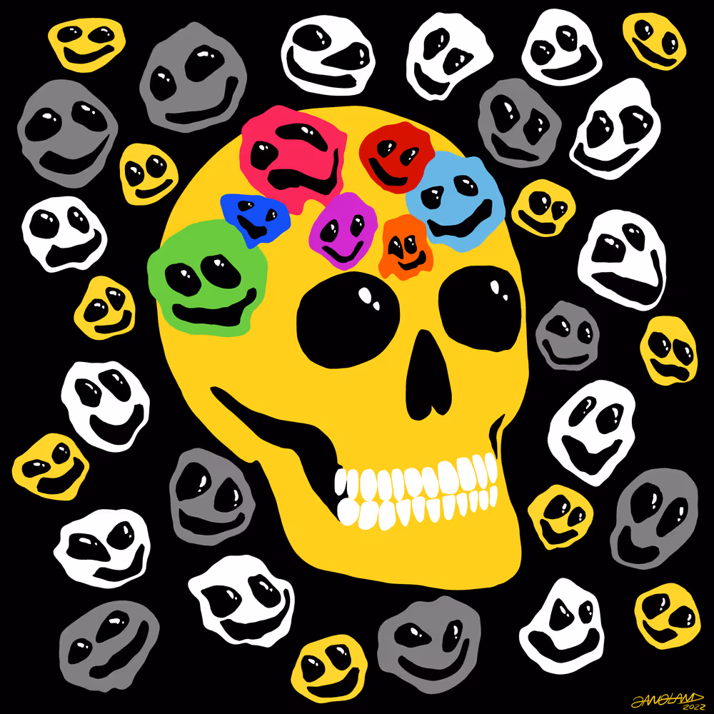 Gangland Skull #352 - "Happiness Heals." - by Eddie Gangland