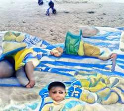 My son on the beach 1