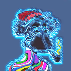 Blue Bored Ape (Colored)  #001