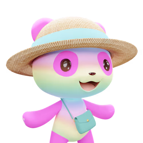 3D LEELEE-Straw hat-PinkyRainbow-#20088