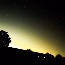 Sunset over the night