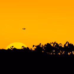Sunset airplane
