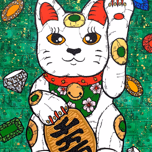 Lucky White Cat 01