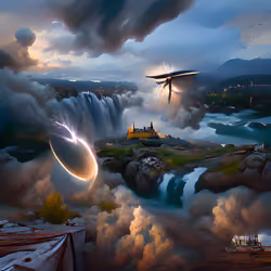 Dream city in the clouds