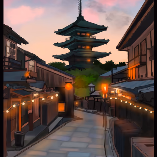 Art - Digital painting - peaceful evening