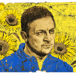 Ukraine! Hope for Happiness & Peace to Return (Portlait of a Commanding Soldier)