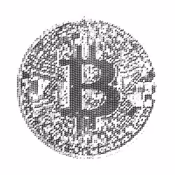 Bitcoin halftone illustration #19