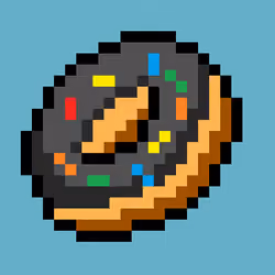 Black Frosted Donut With Sprinkles