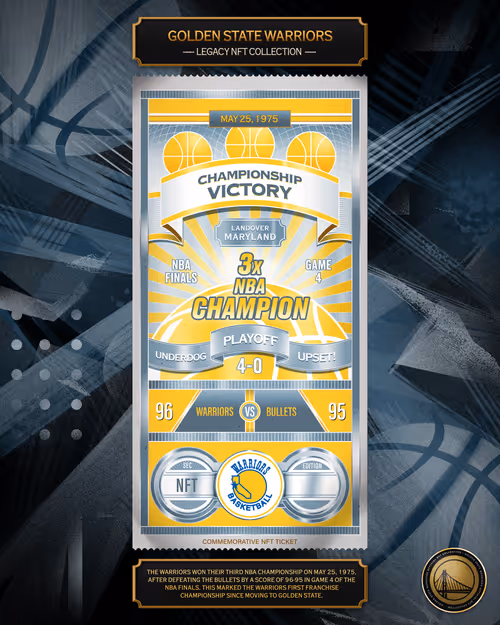 Warriors 1975 Championship Ticket (2/10) 