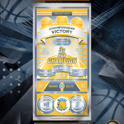 Warriors 1975 Championship Ticket (10/10) 