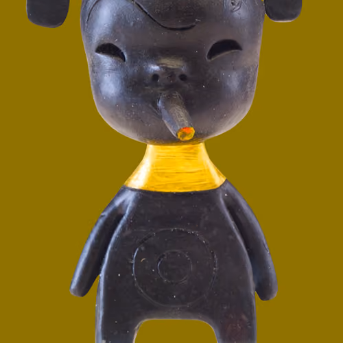 #002_Single Black on Olive BG