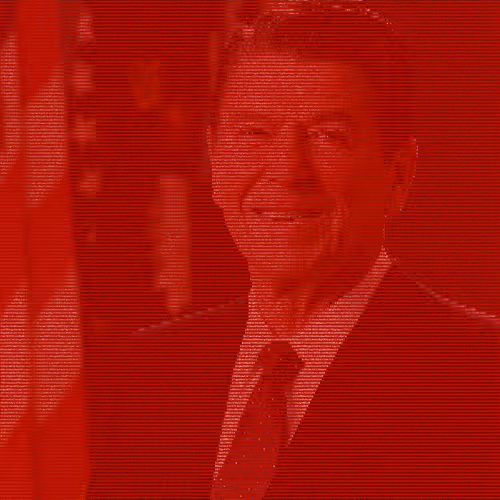 ArtBot art President Ronald Reagan Red 1/1 Rare Unique