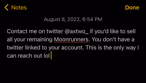 SELL ME MOONRUNNERS