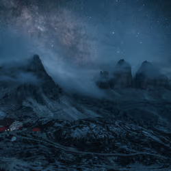 Stargazing above the Dolomites, Italy