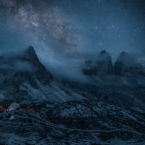 Stargazing above the Dolomites, Italy