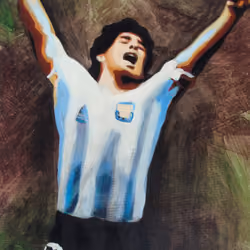 Maradona. Oil Painting.