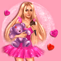 Blonde and Teddy Bear