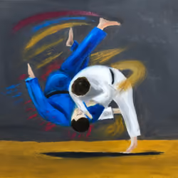 Judo Oil Painting