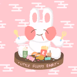 no.50 little fluffy rabbit love to eat model