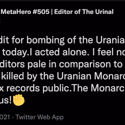 Sly Doubt - Terrorist of Uranus - UIRS Bombing Tweet