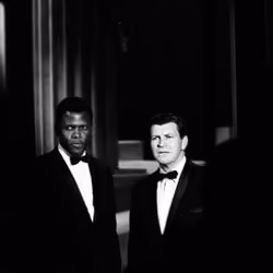 Sidney Poitier & Robert Preston Photographed By David Gahr