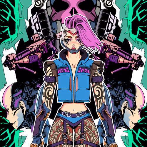 Cyber-Rebel: Neon Hacker