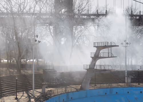Local Postcards: New York - Motorcycle Smoke at Astoria Park
