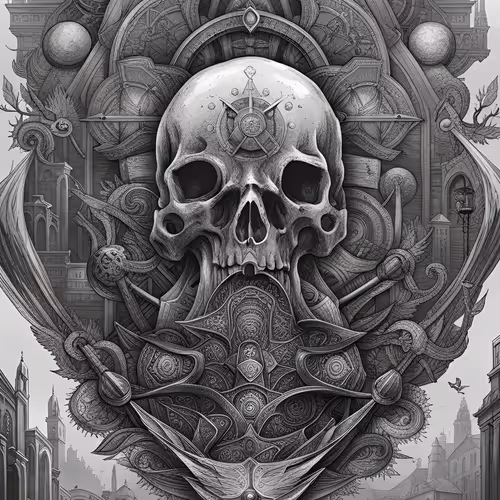 Skull Modernity Monochrome