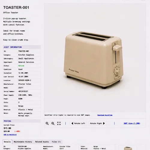 ITEM #181, TOASTER-001
