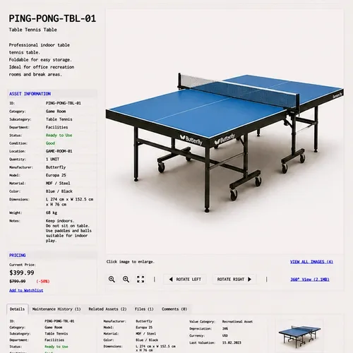 ITEM #290, PING-PONG-TBL-01
