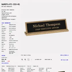 ITEM #282, NAMEPLATE-CEO-01