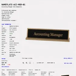 ITEM #281, NAMEPLATE-ACC-MGR-01