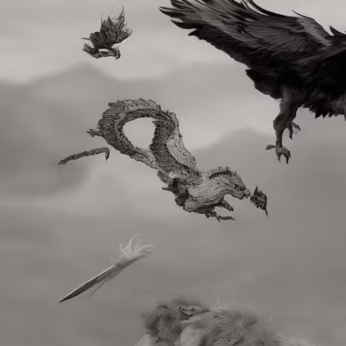The Simurgh: King of the Birds: Image Generated by Caballero's Poem 