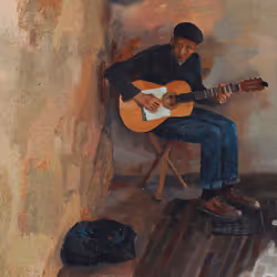 El Guitarrista oil painting