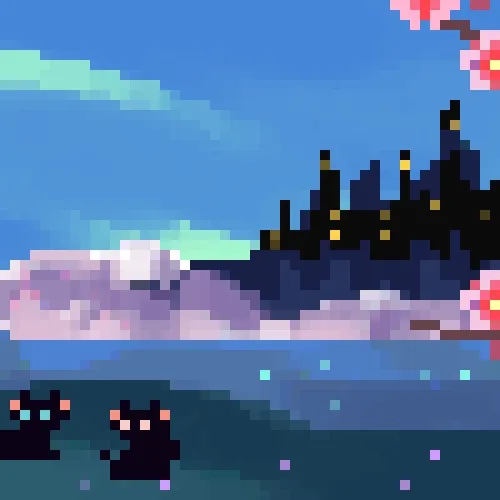 Cat And Friends Pixelated