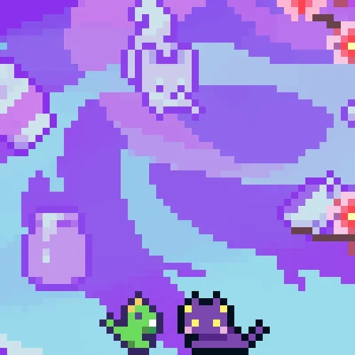 Cat And Friends Pixelated