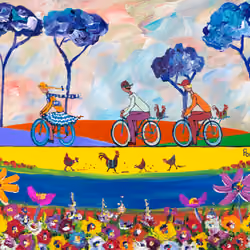 Cycling by the Riverside #386