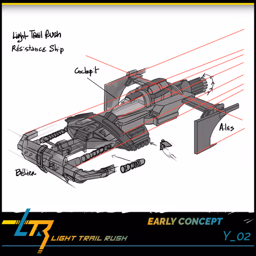 Light Trail Rush, First concept art: Ship Resistance