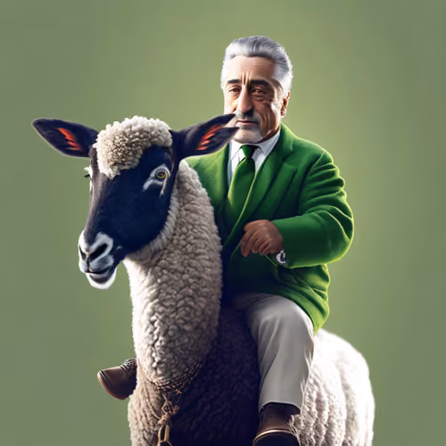 Robert De Niro - Riding on a lamb