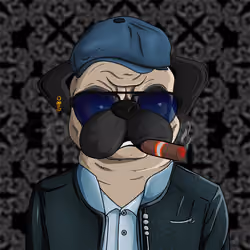 Pug In Black #0230