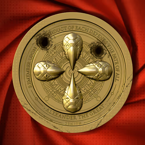 Gold Compass Medallion #136